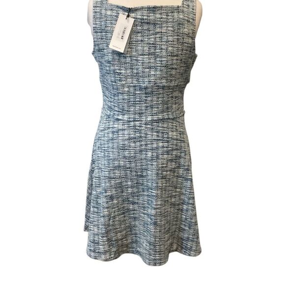 NWT LEOTA Ariana Sleeveless Tweed Dress In blue size Medium - Picture 6 of 12